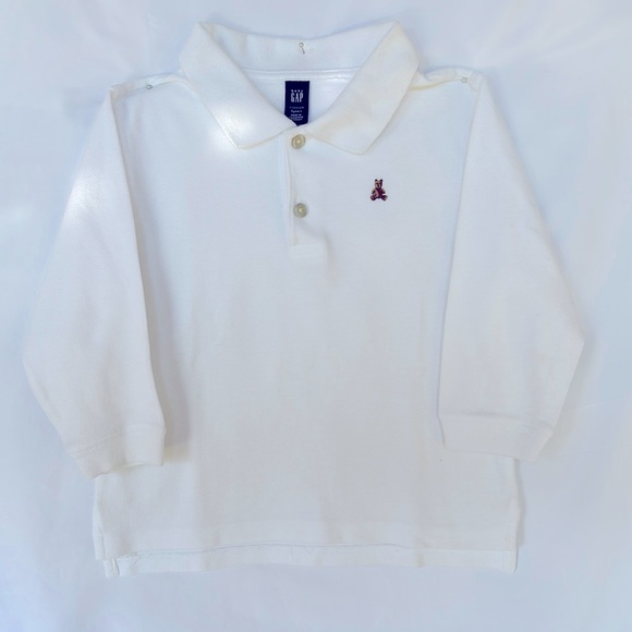 BABY GAP Other - VINTAGE 2002 BABY GAP LONG SLEEVE POLO SHIRT WHITE COLOR TODDLER SIZE 3